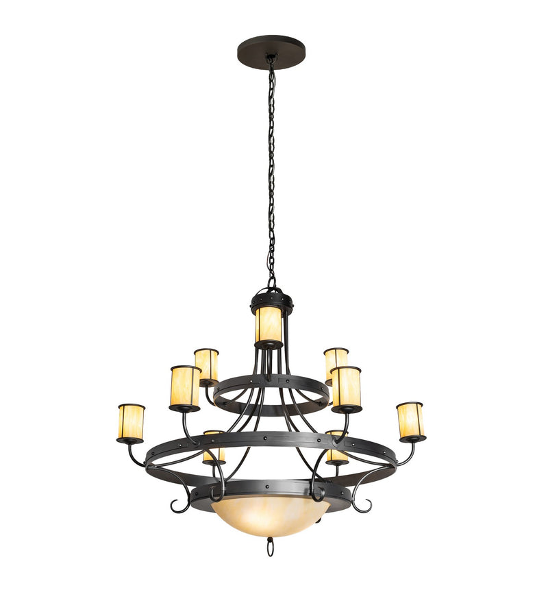 Meyda Tiffany 276196 12 Light Chandelier, Wrought Iron