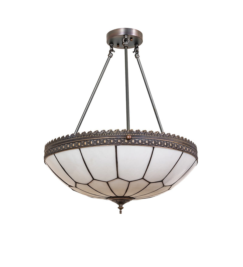 Meyda Tiffany 276606 Four Light Semi-Flushmount, Weathered Antique Brass