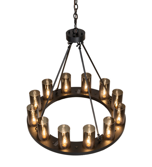 Meyda Tiffany 278366 12 Light Chandelier, Textured Black