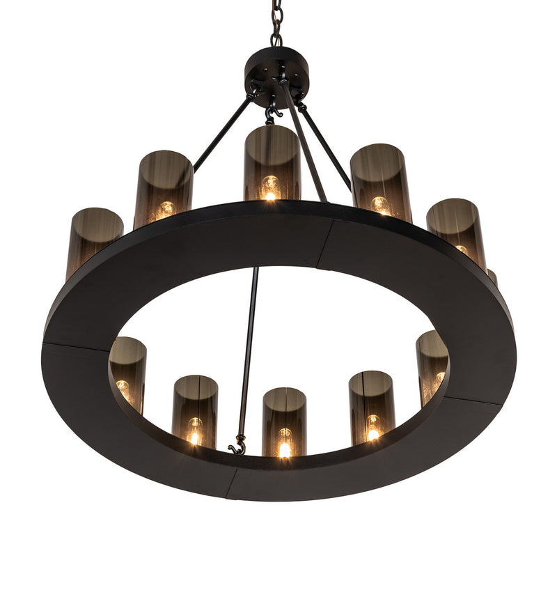 Meyda Tiffany 278366 12 Light Chandelier, Textured Black