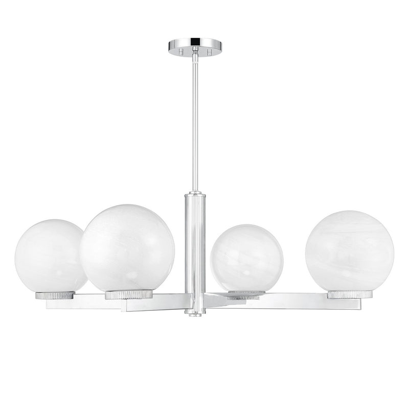 Meridian M100123CH Four Light Chandelier, Chrome