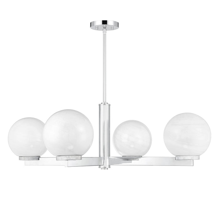 Meridian M100123CH Four Light Chandelier, Chrome