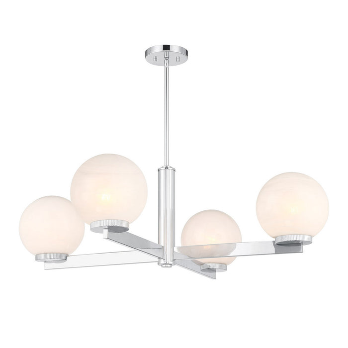 Meridian M100123CH Four Light Chandelier, Chrome