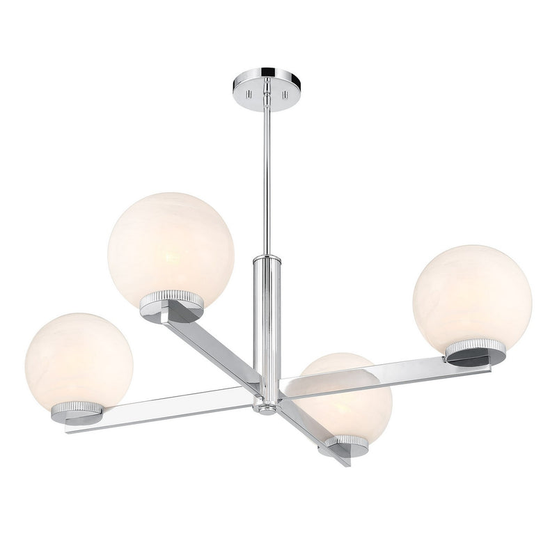 Meridian M100123CH Four Light Chandelier, Chrome