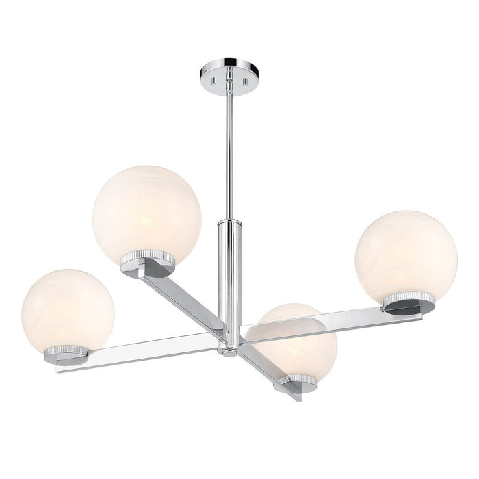 Meridian M100123CH Four Light Chandelier, Chrome