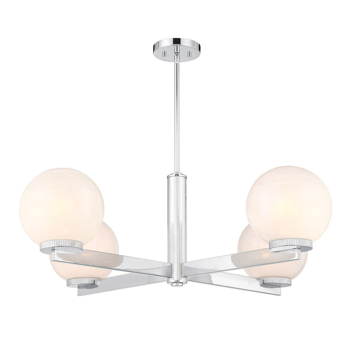 Meridian M100123CH Four Light Chandelier, Chrome