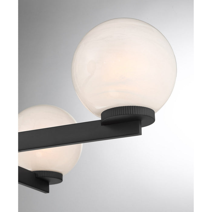 Meridian M100123MBK Four Light Chandelier, Matte Black