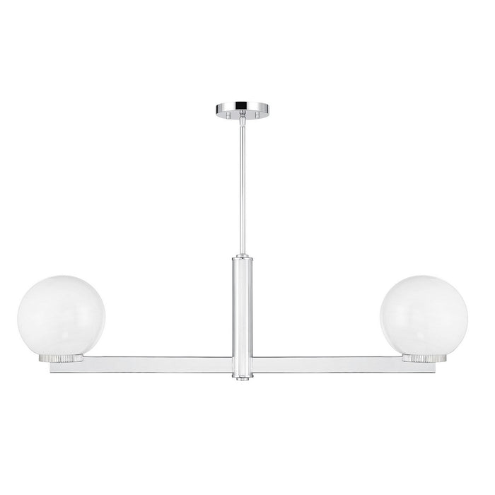 Meridian M100124CH Two Light Linear Chandelier, Chrome