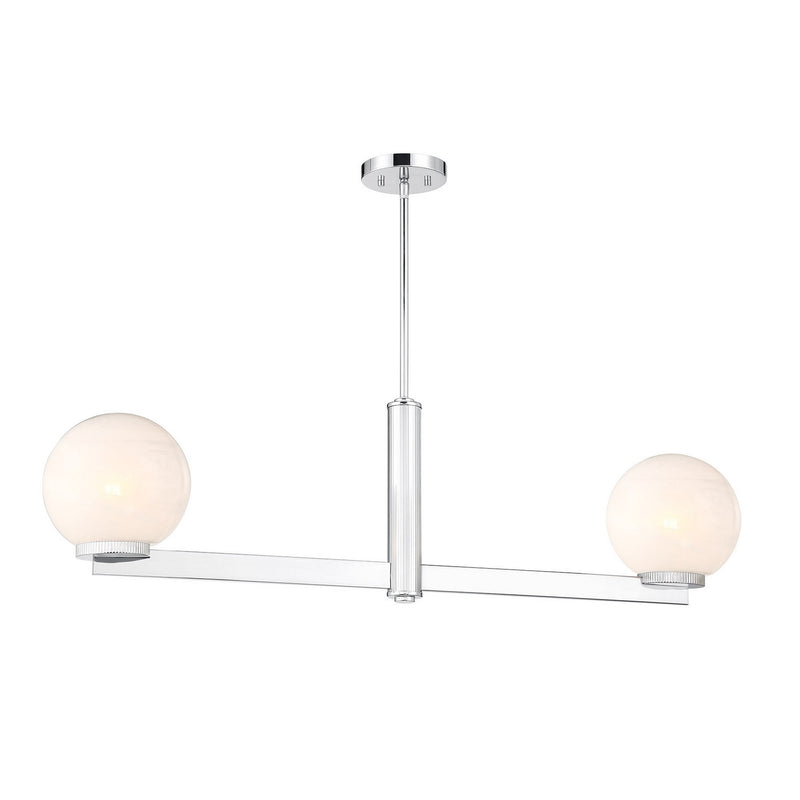 Meridian M100124CH Two Light Linear Chandelier, Chrome