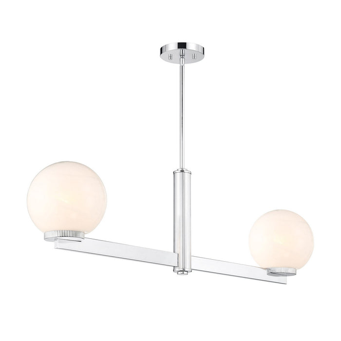 Meridian M100124CH Two Light Linear Chandelier, Chrome