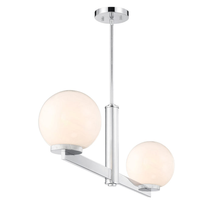 Meridian M100124CH Two Light Linear Chandelier, Chrome