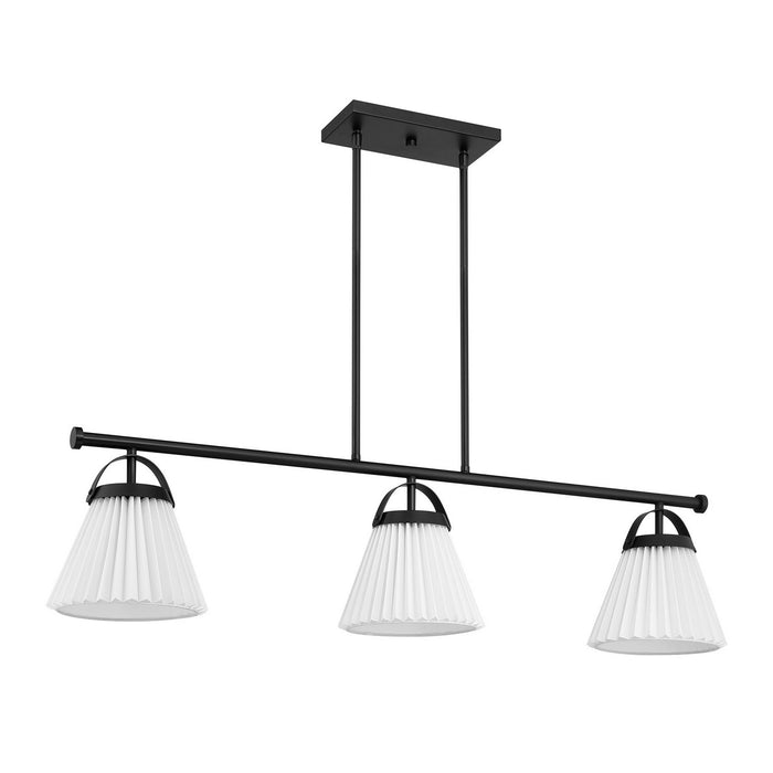 Meridian M100125MBK Three Light Linear Chandelier, Matte Black