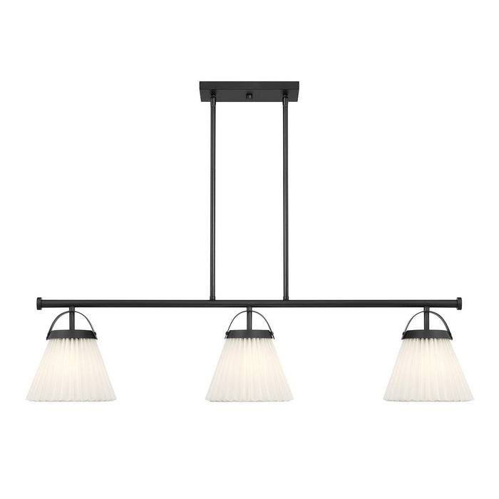 Meridian M100125MBK Three Light Linear Chandelier, Matte Black