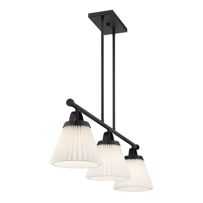 Meridian M100125MBK Three Light Linear Chandelier, Matte Black