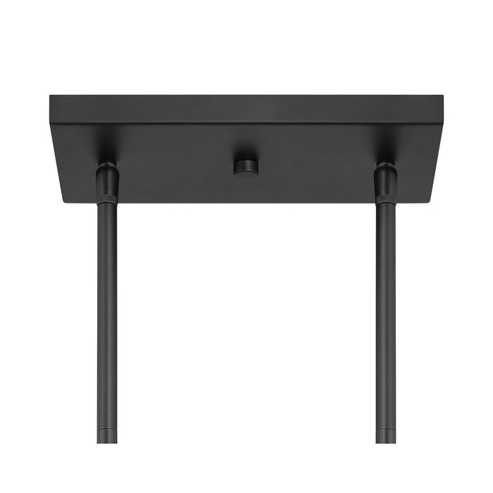 Meridian M100125MBK Three Light Linear Chandelier, Matte Black