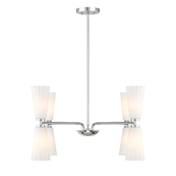 Meridian M100126CH Eight Light Chandelier, Chrome