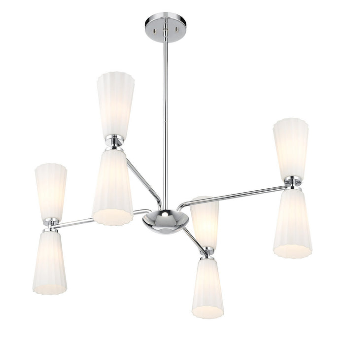 Meridian M100126CH Eight Light Chandelier, Chrome