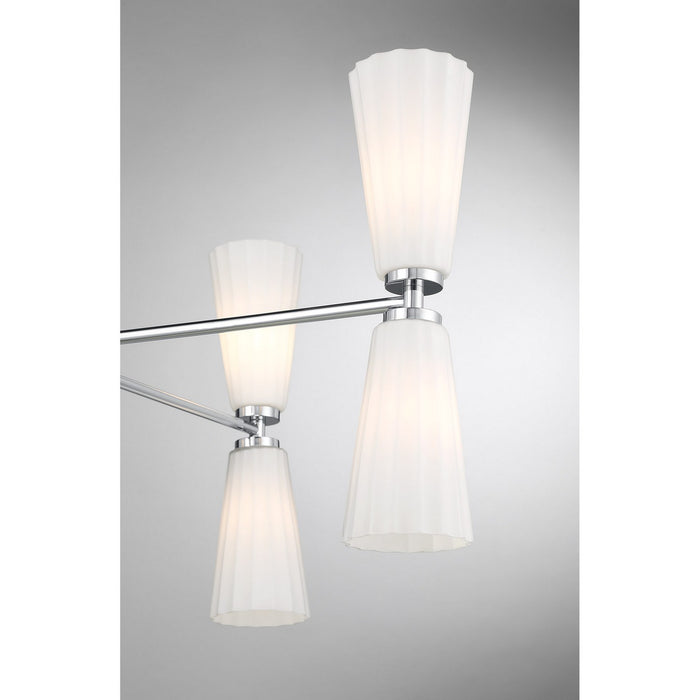 Meridian M100126CH Eight Light Chandelier, Chrome