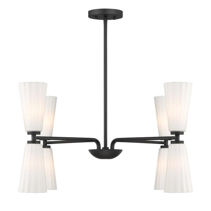 Meridian M100126MBK Eight Light Chandelier, Matte Black