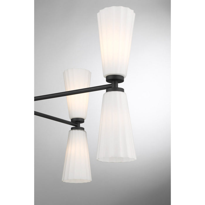 Meridian M100126MBK Eight Light Chandelier, Matte Black
