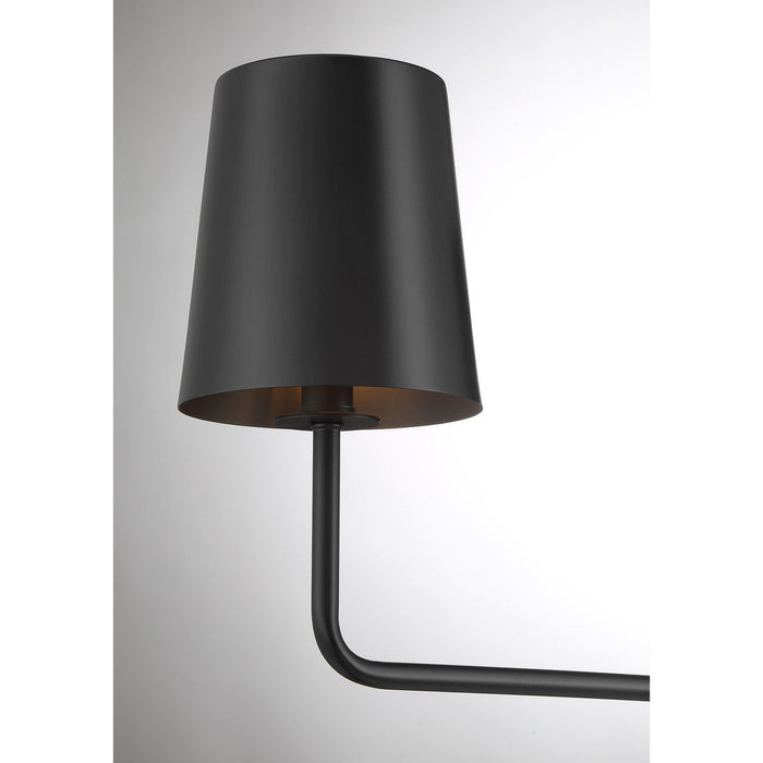 Meridian M100127MBK Four Light Linear Chandelier, Matte Black