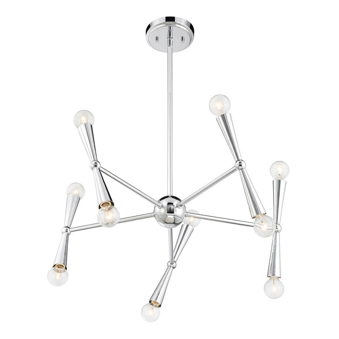 Meridian M100128CH Ten Light Chandelier, Chrome