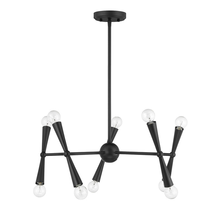 Meridian M100128MBK Ten Light Chandelier, Matte Black