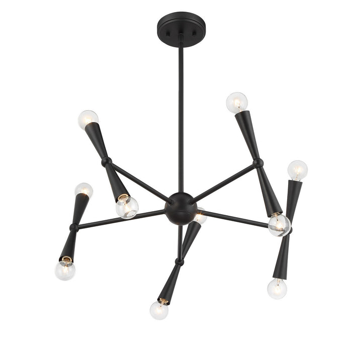 Meridian M100128MBK Ten Light Chandelier, Matte Black