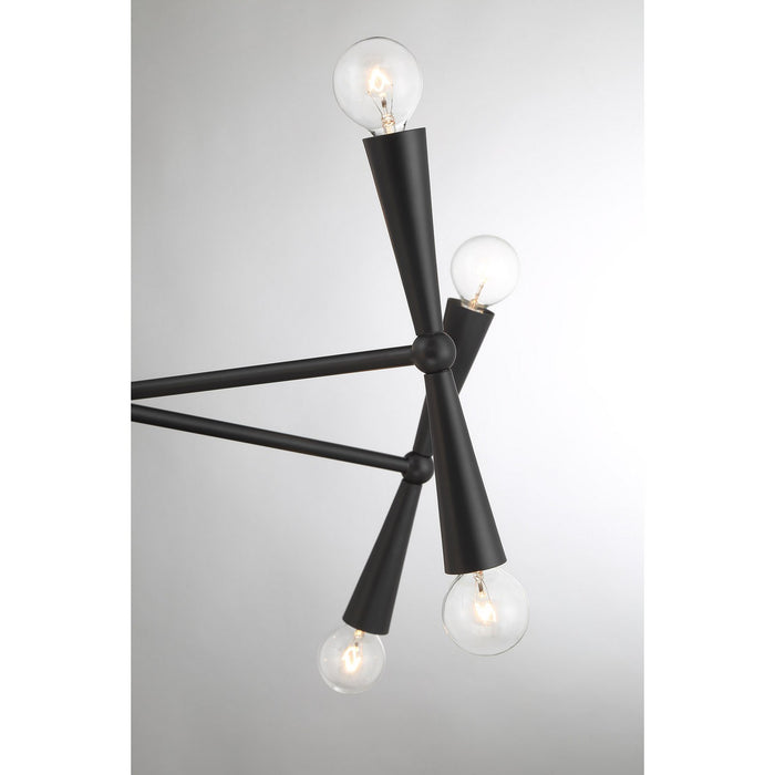 Meridian M100128MBK Ten Light Chandelier, Matte Black