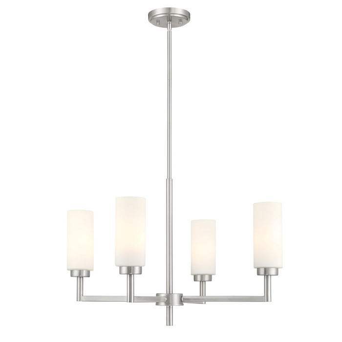 Meridian M100129BN Four Light Chandelier, Brushed Nickel