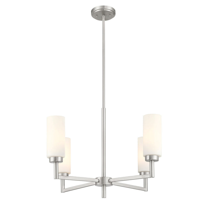 Meridian M100129BN Four Light Chandelier, Brushed Nickel