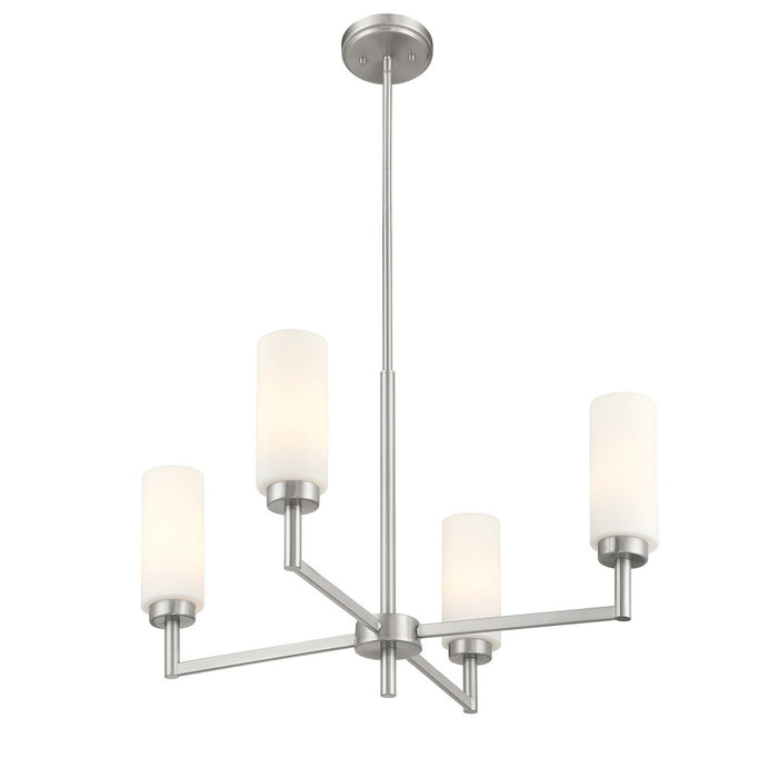Meridian M100129BN Four Light Chandelier, Brushed Nickel