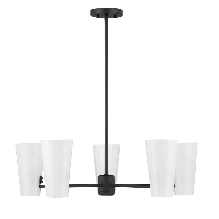 Meridian M100130MBK Four Light Chandelier, Matte Black