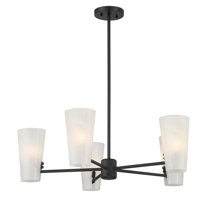 Meridian M100130MBK Four Light Chandelier, Matte Black