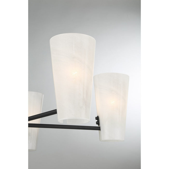 Meridian M100130MBK Four Light Chandelier, Matte Black