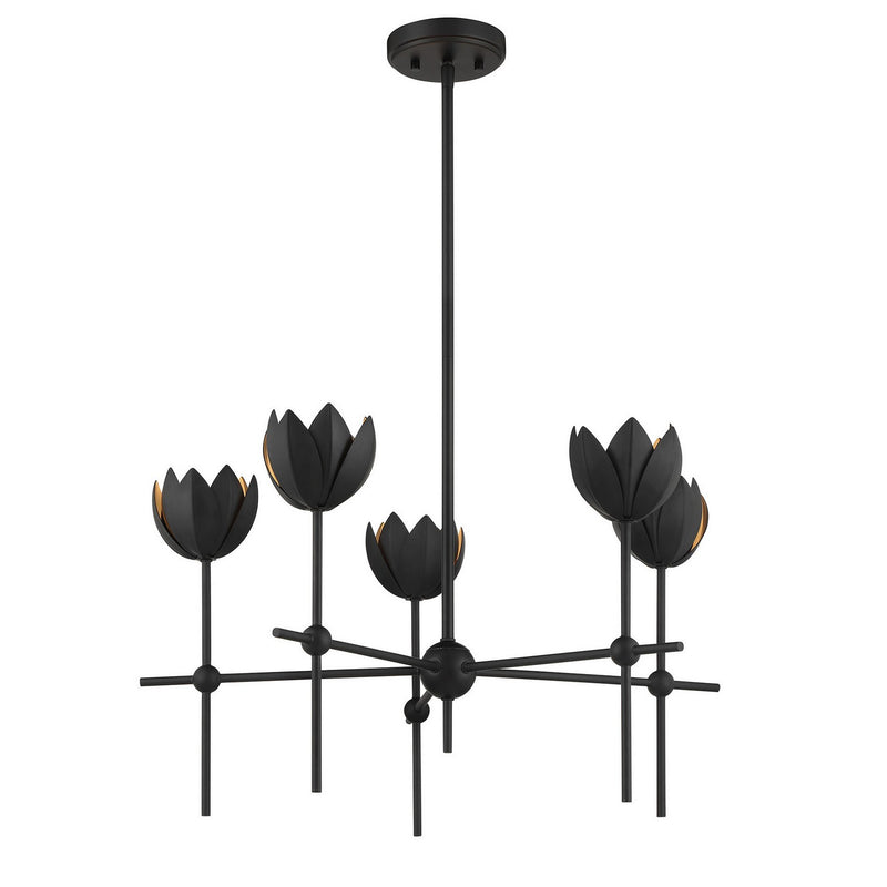 Meridian M100131MBK LED Chandelier, Matte Black
