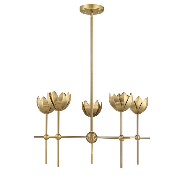Meridian M100131NB LED Chandelier, Natural Brass