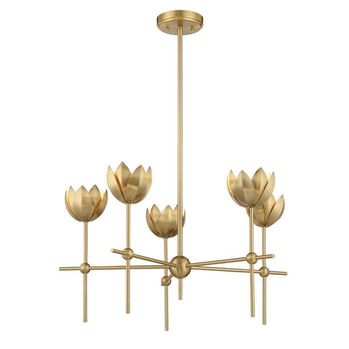 Meridian M100131NB LED Chandelier, Natural Brass