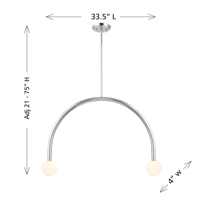 Meridian M100132CH LED Chandelier, Chrome