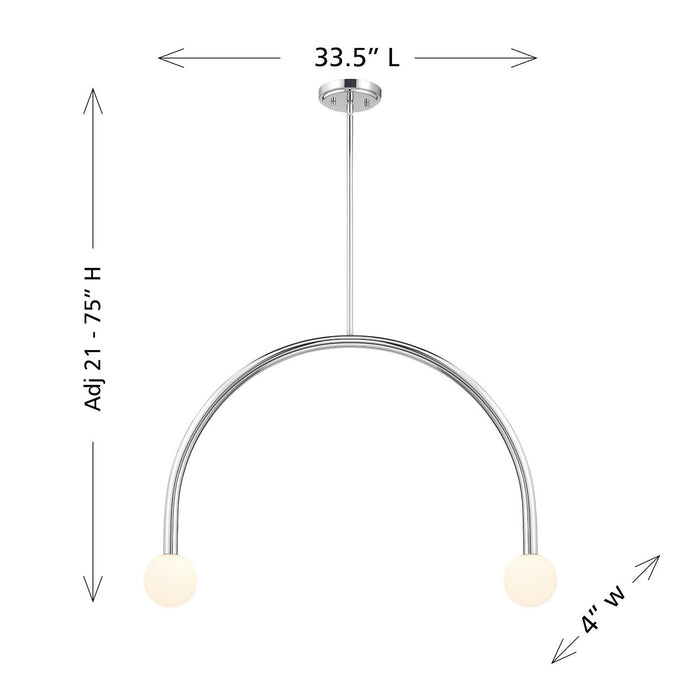 Meridian M100132CH LED Chandelier, Chrome