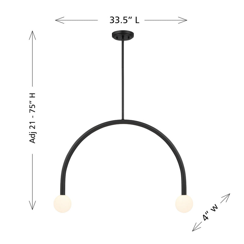 Meridian M100132MBK LED Chandelier, Matte Black