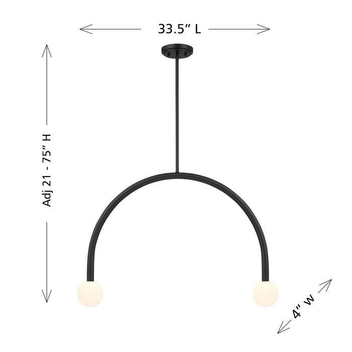 Meridian M100132MBK LED Chandelier, Matte Black