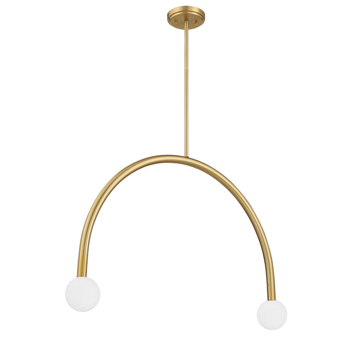 Meridian M100132NB LED Chandelier, Natural Brass