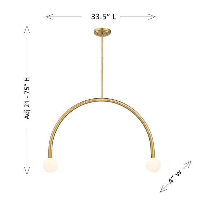 Meridian M100132NB LED Chandelier, Natural Brass