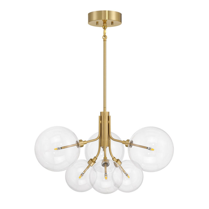 Meridian M100135NB LED Chandelier, Natural Brass