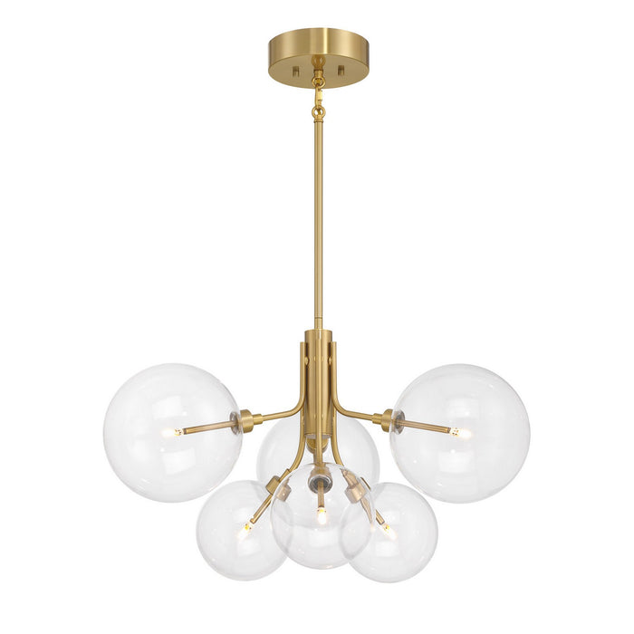 Meridian M100135NB LED Chandelier, Natural Brass