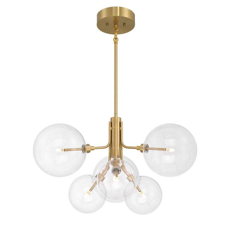 Meridian M100135NB LED Chandelier, Natural Brass