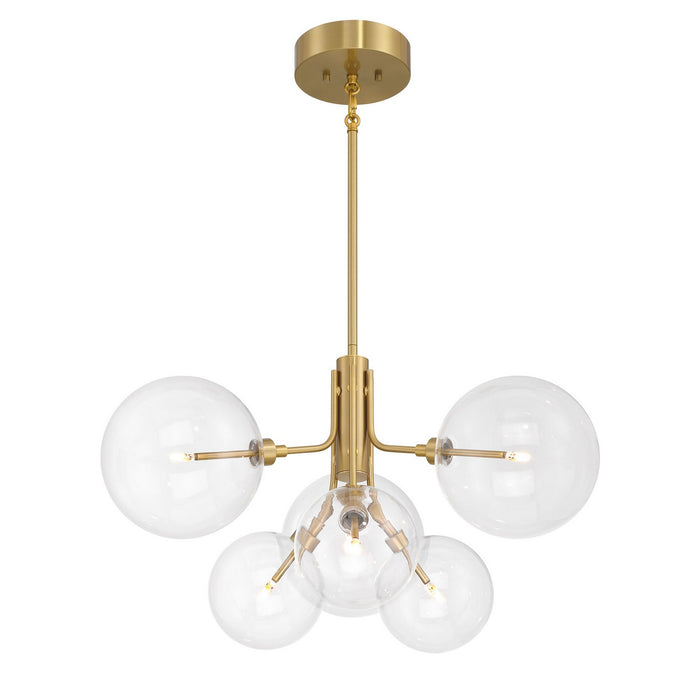Meridian M100135NB LED Chandelier, Natural Brass