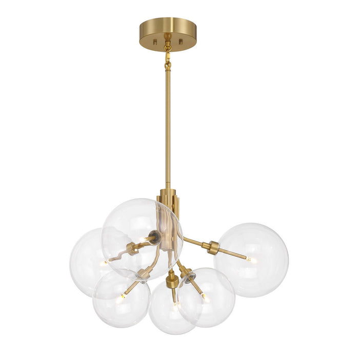 Meridian M100135NB LED Chandelier, Natural Brass