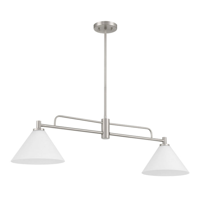 Meridian M100136BN Two Light Chandelier, Brushed Nickel